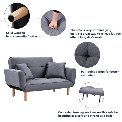 UK Local Small Sofa Bed Modern And Simple Gray Sofa Fabric Living Room 2 Seater Sofa Couch Settee Recliner Sleeper