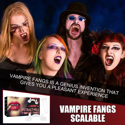 US Local Retractable Vampire Fangs Party Dance Fangs Spoof Teeth Halloween Costume