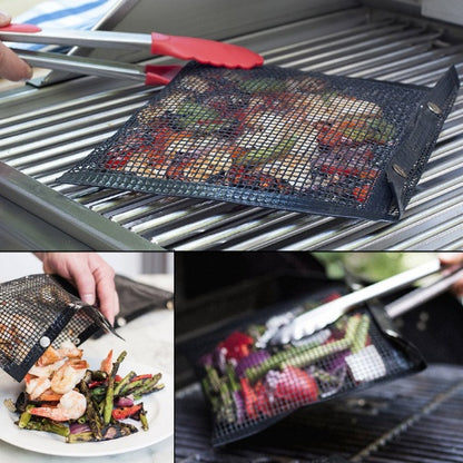 US Local Reusable BBQ Grill Mesh Bag Non-stick Barbecue Baking Isolation Pad Outdoor Picnic Camping BBQ Kitchen Tools