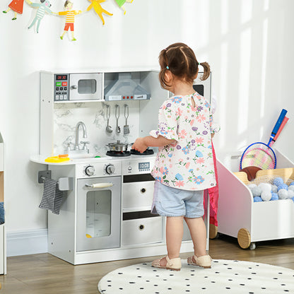 US Local Play Kitchen Set for Kids W/ Lights Sounds