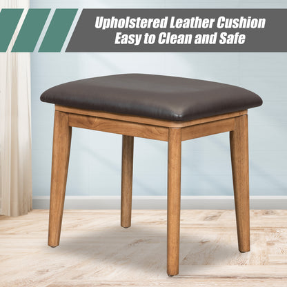 US Local 43.3 Inches, Classic Wooden Makeup Vanity Set