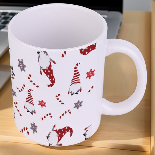 POD US Local White mug with full print, Christmas Dwarf, Red 0085