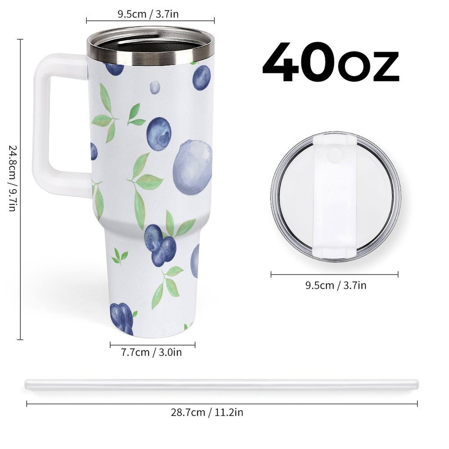PHDT00132 POD US Local Tumbler 40 oz Large Capacity Car Cup Blueberry