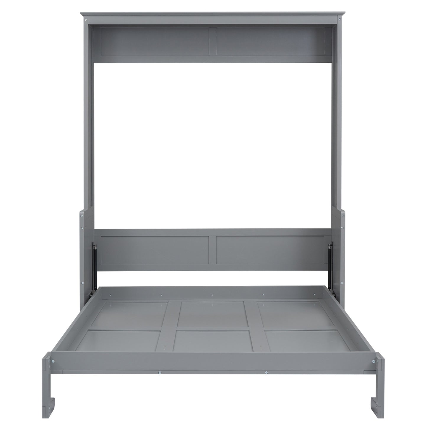US Local Queen Size Murphy Bed With A Shelf, Gray