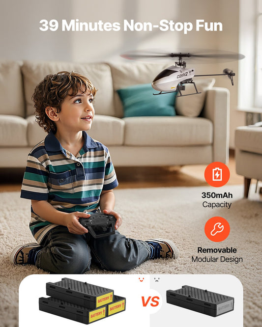 US Local RC Helicopter 4 Channel Remote Control Aircraft Toy 39 Min Flight Kids Present