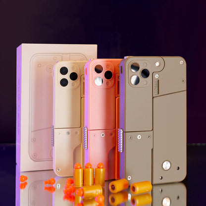 US Local Folding Pistol Bullet Automatic Shell Throwing Toy Creative Soft Bullet Toy Mobile Phone Appearance Gun Outdoor Interactive Kid Gift