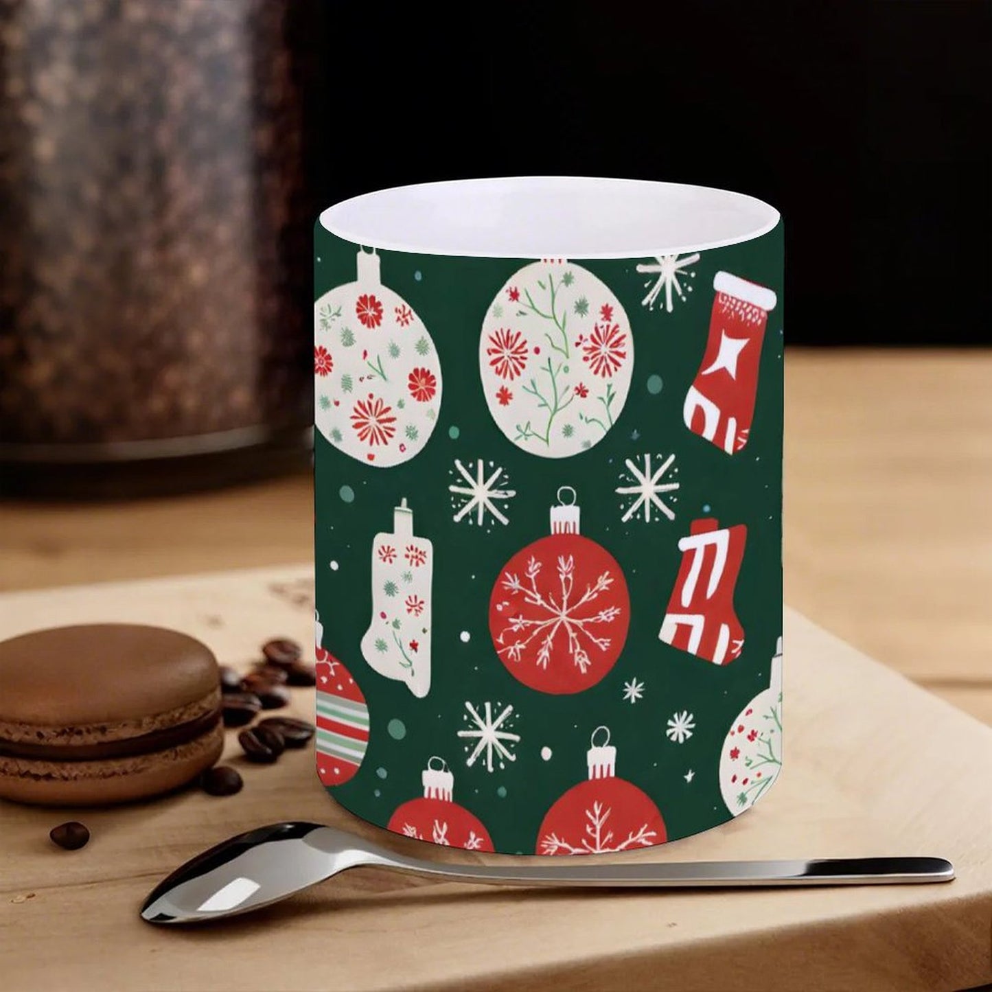 POD US Local White mug with full print, Christmas Lights 0091