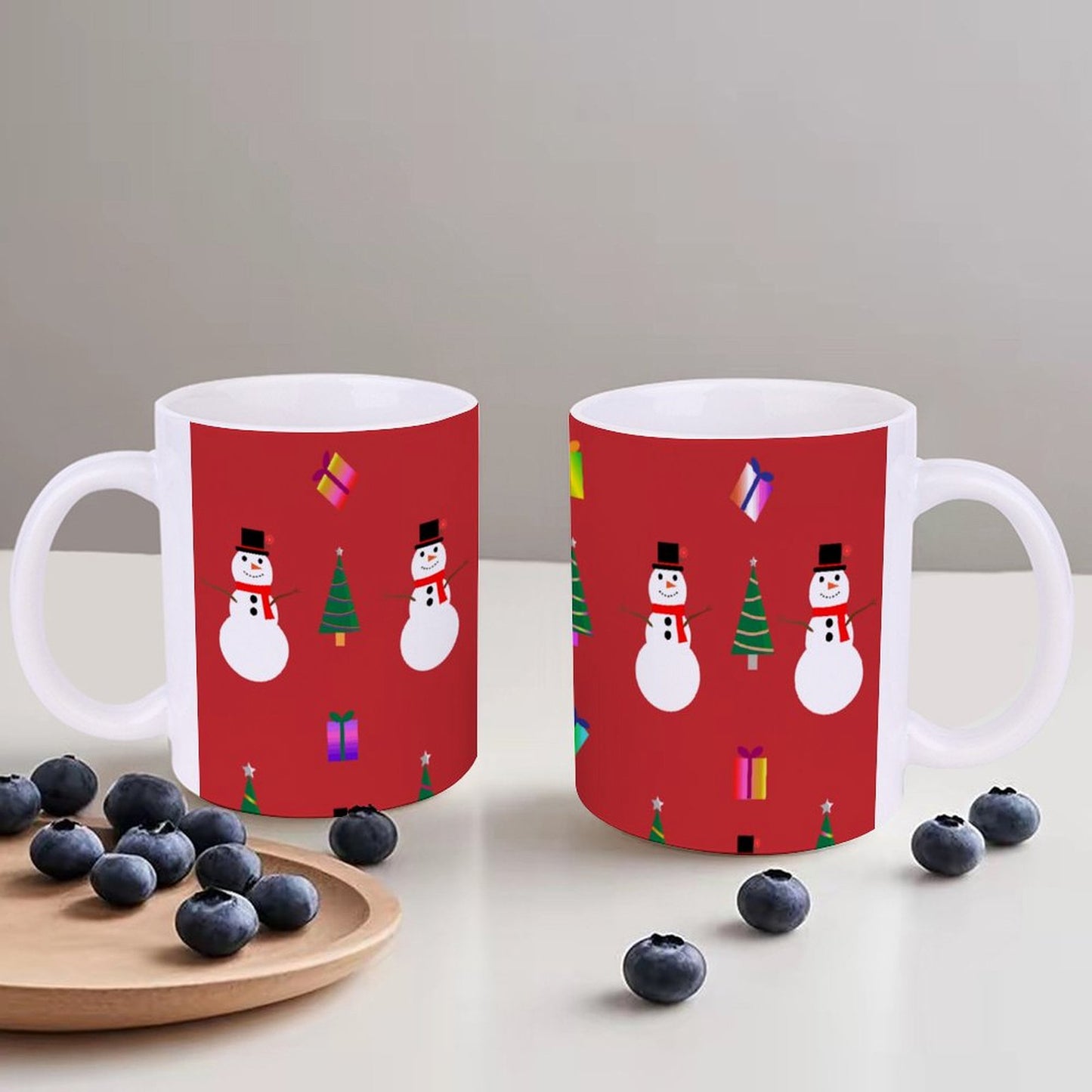 POD US Local White mug with full print, Christmas Red 0042