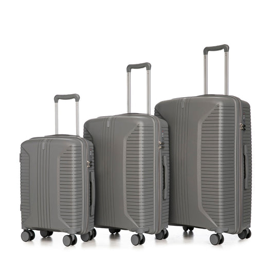 US Local 20   24   28  3 Pcs  Set In PP Spinner Wheel Luggage, Carry On Suitcase, Matching Color, Combination Lock