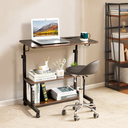 US Local Retro Brown Adjustable Computer Desk