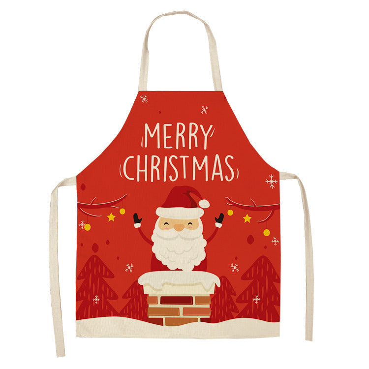 Christmas linen apron