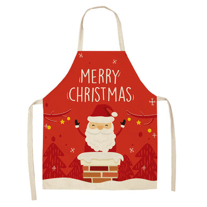 Christmas linen apron