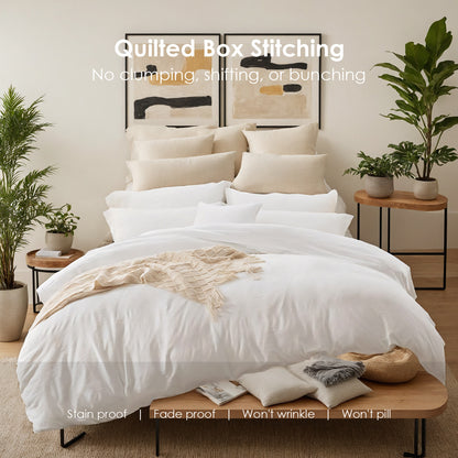 US Local Three-piece Bedding Set With Solid Color Quilt Cover And Pillowcase, Three-piece Bedding Set - Super Soft Microfiber Hotel Series - Brushed Super Soft And Machine Washable, Cute Pink Three-piece Set W