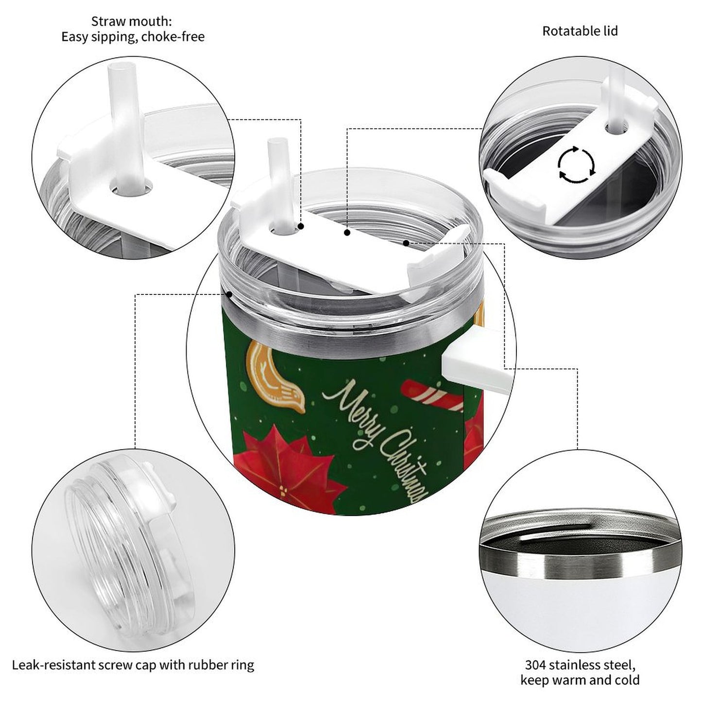 PHDT00175 POD US Local Tumbler 40 oz Large Capacity Car Cup Christmas