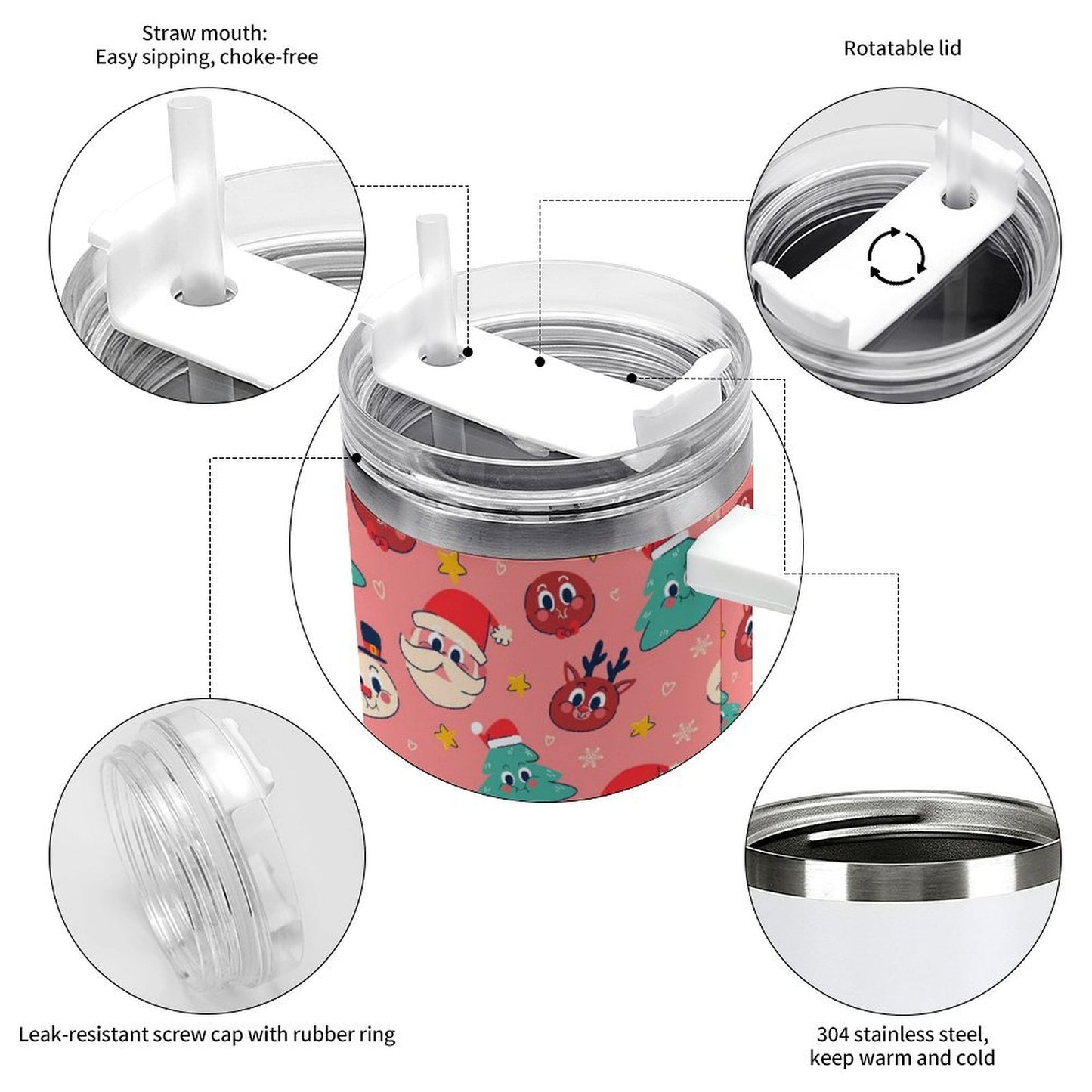 PHDT00179 POD US Local Tumbler 40 oz Large Capacity Car Cup Christmas