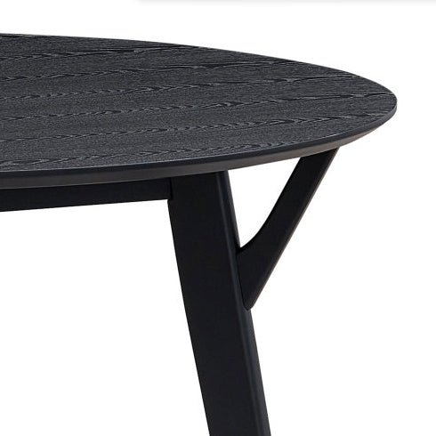 US Local 42.01 Inch Saving Place Table,Wooden Dining Table For 4 Persons,Modern Design Round Kitchen Table For Living Room,Apartment,Restaurant,Black