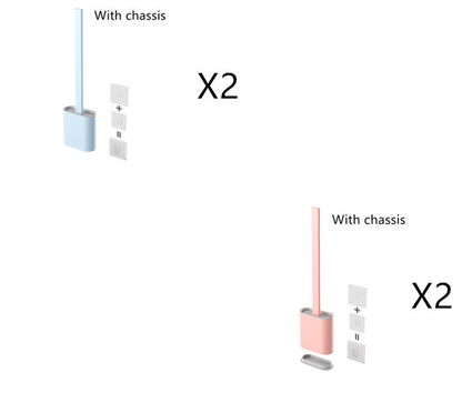 Creative Wall-Mounted Soft Brush With Cover For Toilet Washing