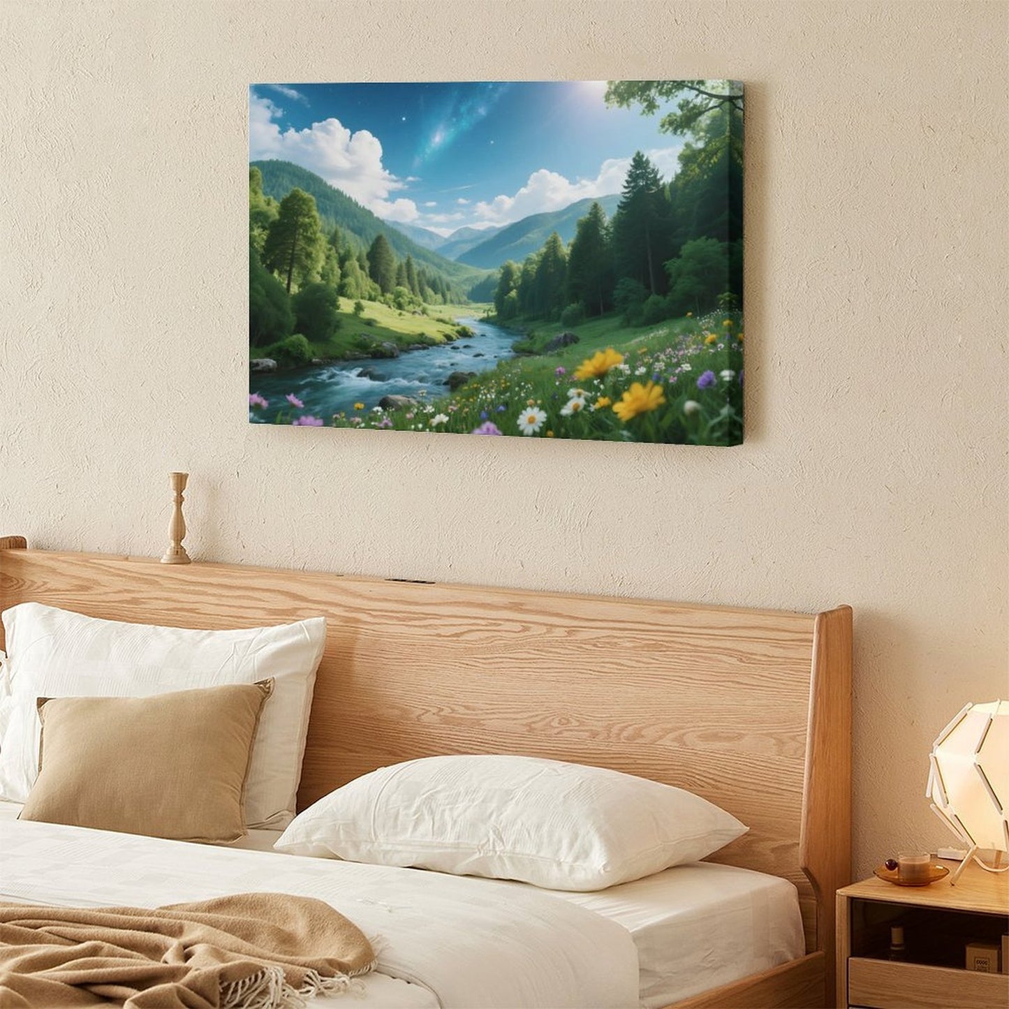 Decorative Interior Frame Painting Mountain-river-starry-summer-2