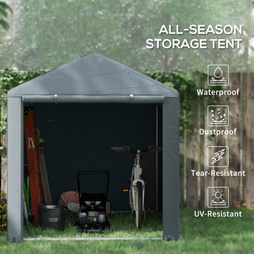 UK Local Outsunny 2.2 X 1.6 M Outdoor Storage Tent, With Accessories - Dark Grey