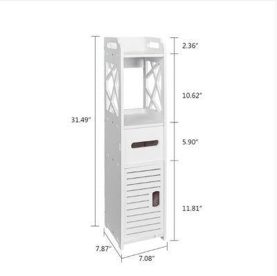 US Local Wood Plastic Panel Bathroom Shelf - White