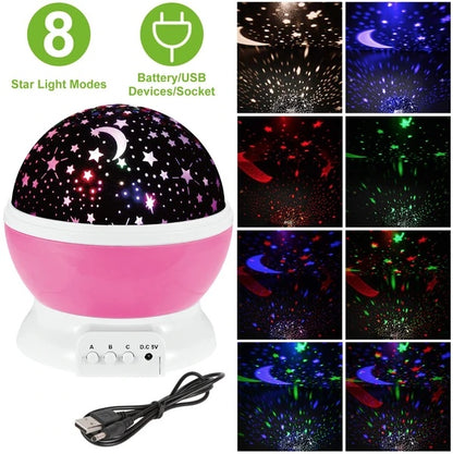 US Local LED Star Sky Projector Night Light Kids Rotating Starry Night Lamp