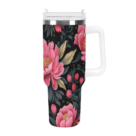 PHDT00439 POD US Local Tumbler 40 oz Large Capacity Car Cup Red Flower