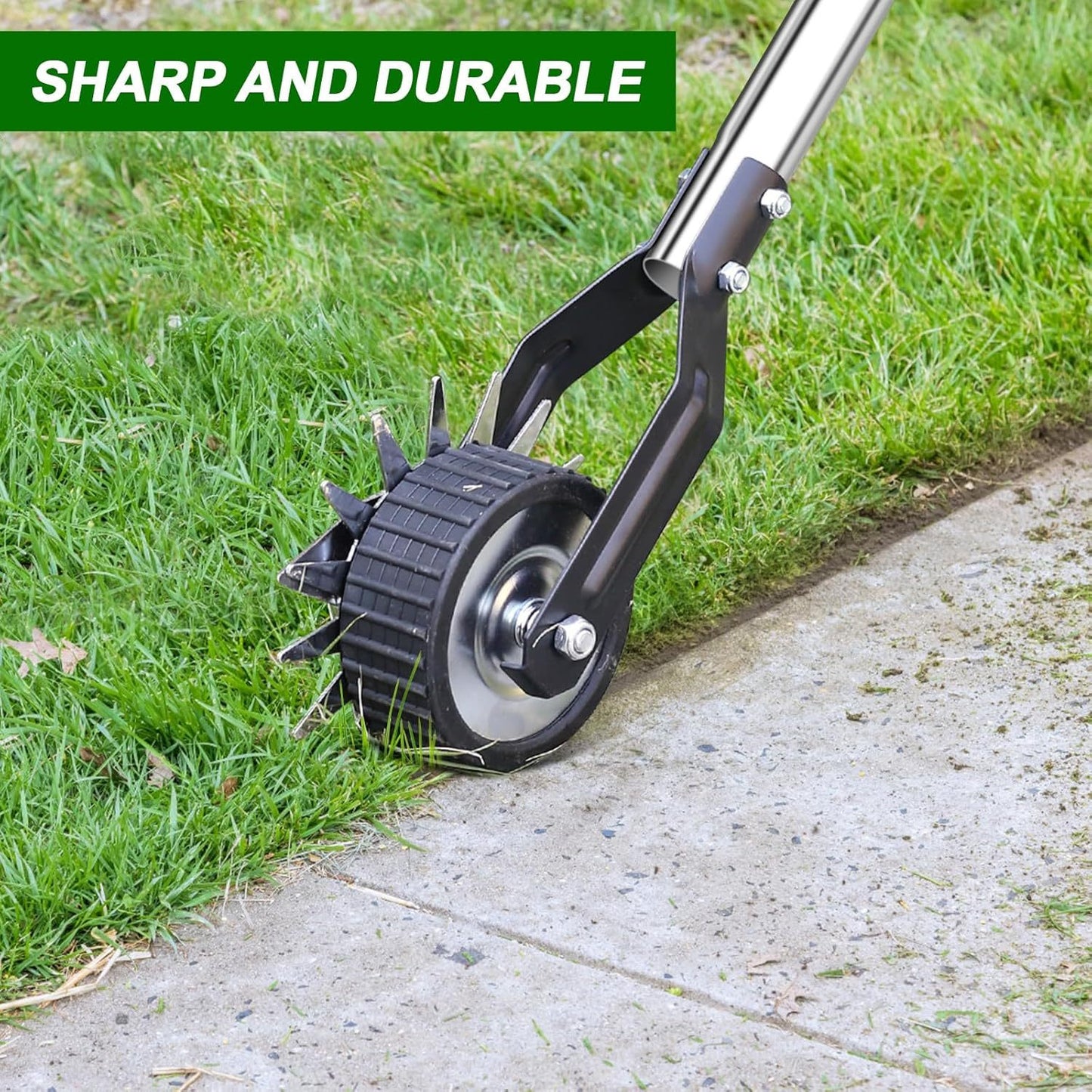 UK Local Wheel Rotary Edger, Sidewalk Manual Lawn Edger, Stainless Steel Handle, Adjustable Height -66.7Inch
