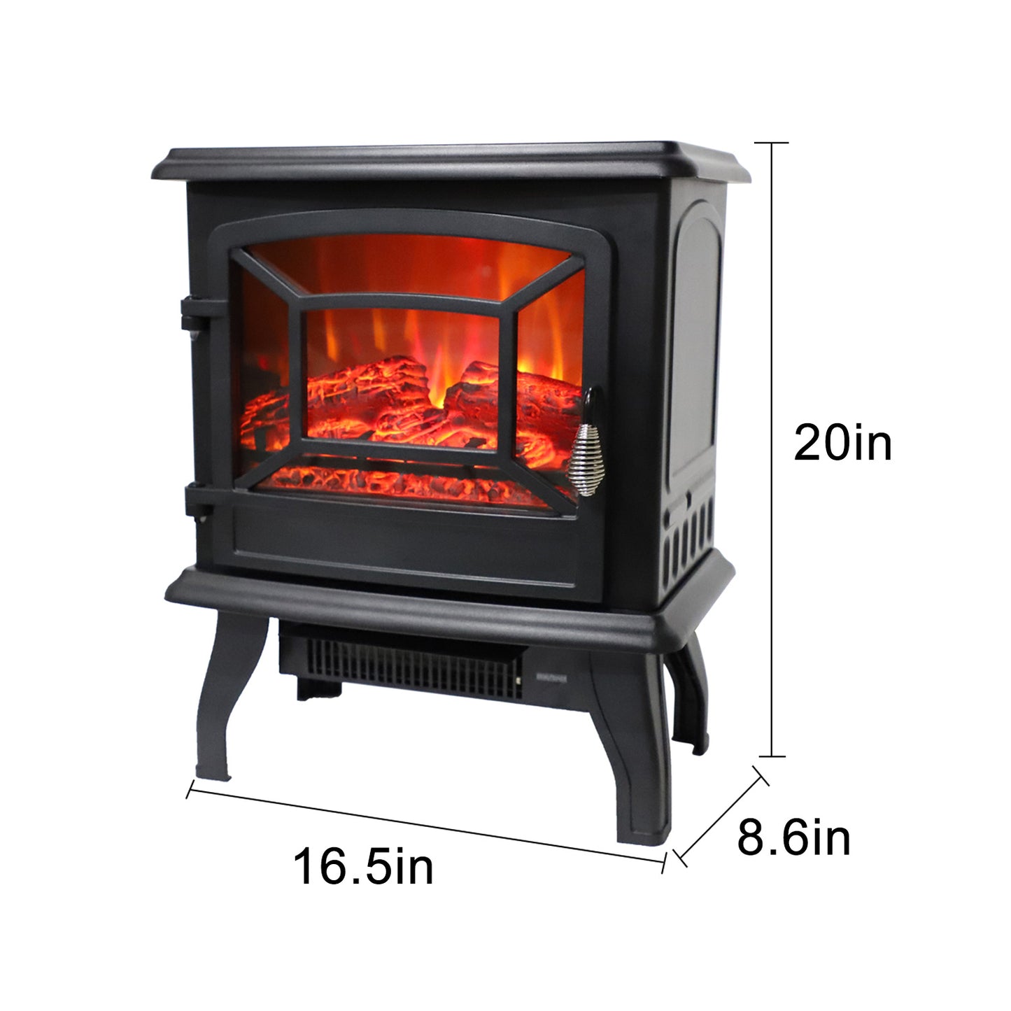 US Local US SF507-17 120V 1400W 17in Fireplace, Black, Iron Sheet, Freestanding-Fake Firewood-Heating Wire