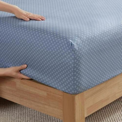 US Local Floral Comforter Set With Bed Sheets Blue Queen