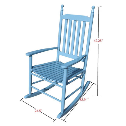 US Local Wooden Porch Rocker Chair Blue