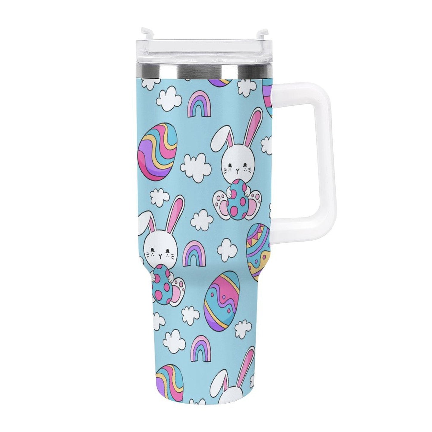 PHDT00502 POD US Local Tumbler 40oz Large Capacity Car Cup Blue, Easter, Rabbit