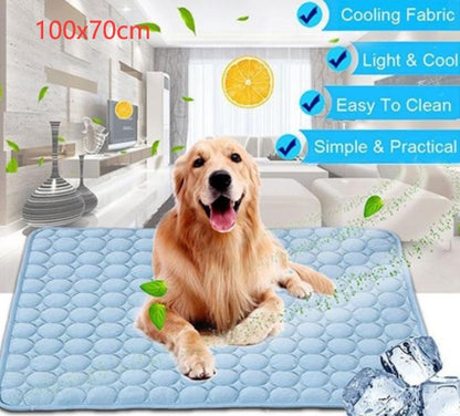 US Local Pet Dog Cat Ice Silk Cold Nest Pad For Cooling In Summer