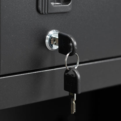 US Local Metal Wall-Mounted Tool Storage Cabinet With Locking Door And 1 Shelf 1 Opened Drawer For Garage Warehouse,Office,Assembly Required