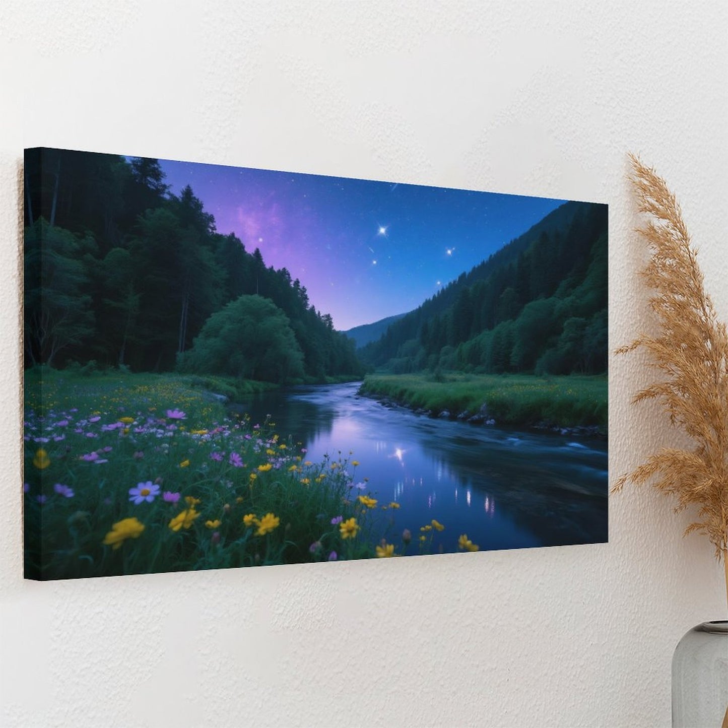 Decorative Interior Frame Painting Mountain-river-starry-summer-5