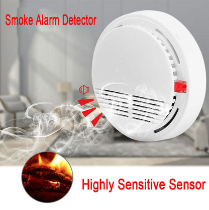US Local Smoke Alarm Detector Fire Gas Alarm Detector With Battery Photoelectric Sensor Alert Warning