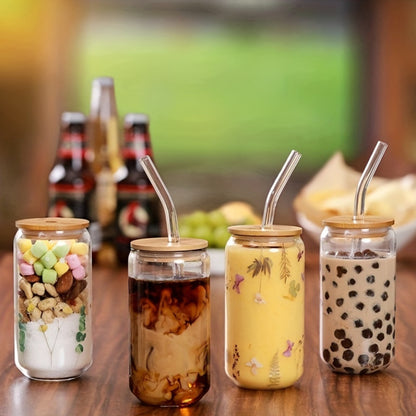 US Local Glass Cup With Straw