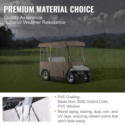 US Local VEVOR Golf Cart Enclosure, 4-Person Golf Cart Cover, 4-Sided Fairway Deluxe, 300D Waterproof Driving Enclosure With Transparent Windows, Fit For EZGO, Club Car, YamahaCart