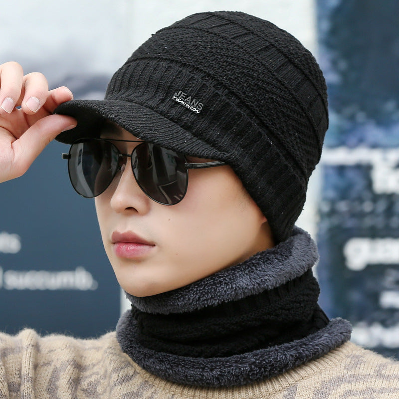 Winter Knitted Wool Cap Fleece-lined Thickened