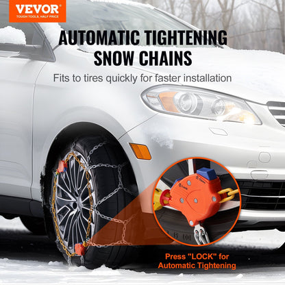 US Local VEVOR Auto Tightening Snow Chains Diamond Mesh Anti-slip Traction Wheel Chains