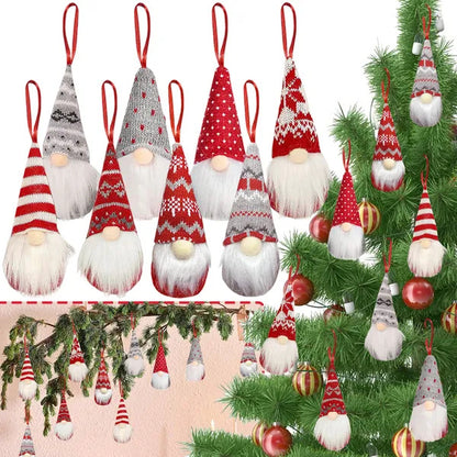 US Local 8 Packs Christmas Gnomes Ornaments Handmade Swedish Gnome Plush Xmas Tree Hanging Decorations Cute Scandinavian Santa Elf For Holiday New Year Home Decor
