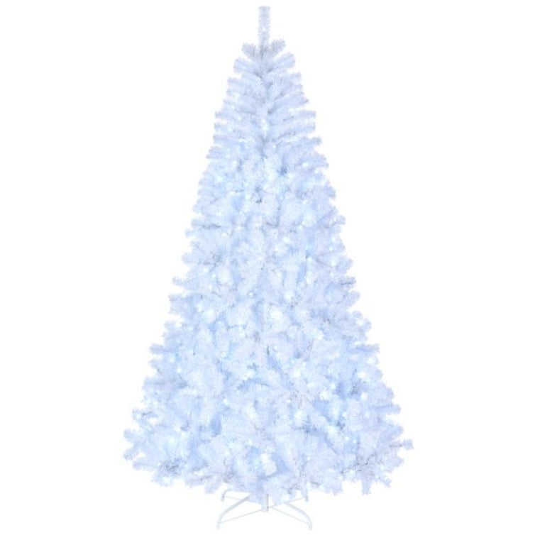 US Local FCH 7ft 1346 Branches Automatic Tree Structure PVC Material 500 Lights Cool Color 8 Modes Christmas Tree White