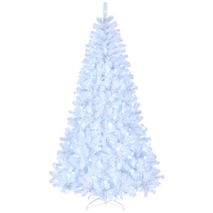 US Local FCH 7ft 1346 Branches Automatic Tree Structure PVC Material 500 Lights Cool Color 8 Modes Christmas Tree White