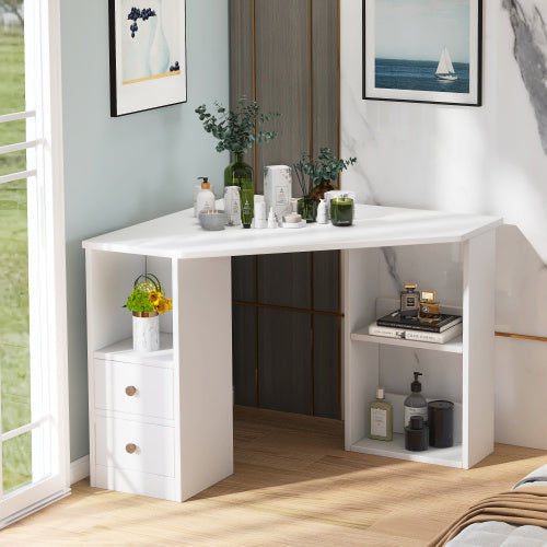 UK Local L-Computer Desk Corner Computer Desk With Large Storage Space Study Desk Laptop Table For Home Office