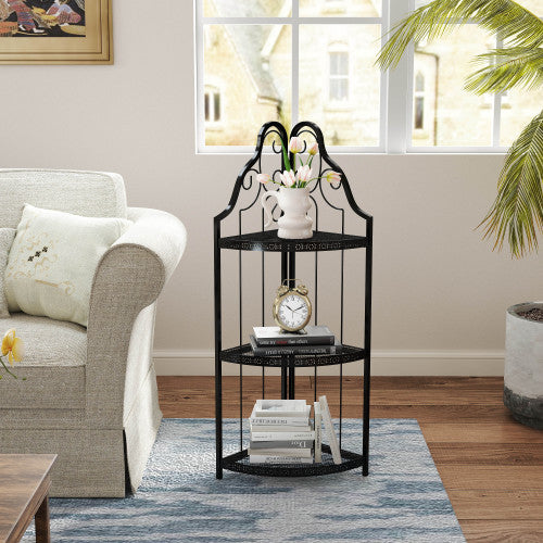 US Local 3-Tier Corner Open Shelf,Bookcase Freestanding Shelving Unit