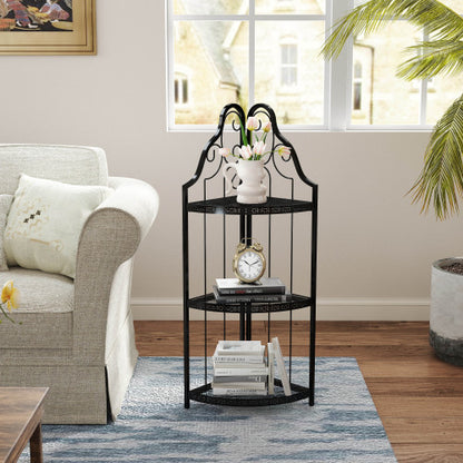 US Local 3-Tier Corner Open Shelf,Bookcase Freestanding Shelving Unit