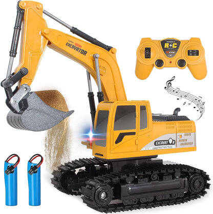 US Local 2025 Remote Control Excavator RC Digger Truck Construction Vehicles Boys Toys,with Metal Shovel & Light.Boy Presents, Birthday Presents,Logistics Is Sent Randomly By UPS,USPS