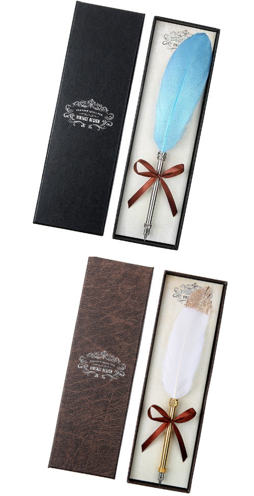 US Local European Retro Feather Pen Gift Box