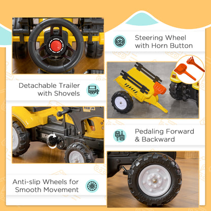 US Local Ride-On Kids Bulldozer/Excavator Toy with Real Working Dirt Bucket