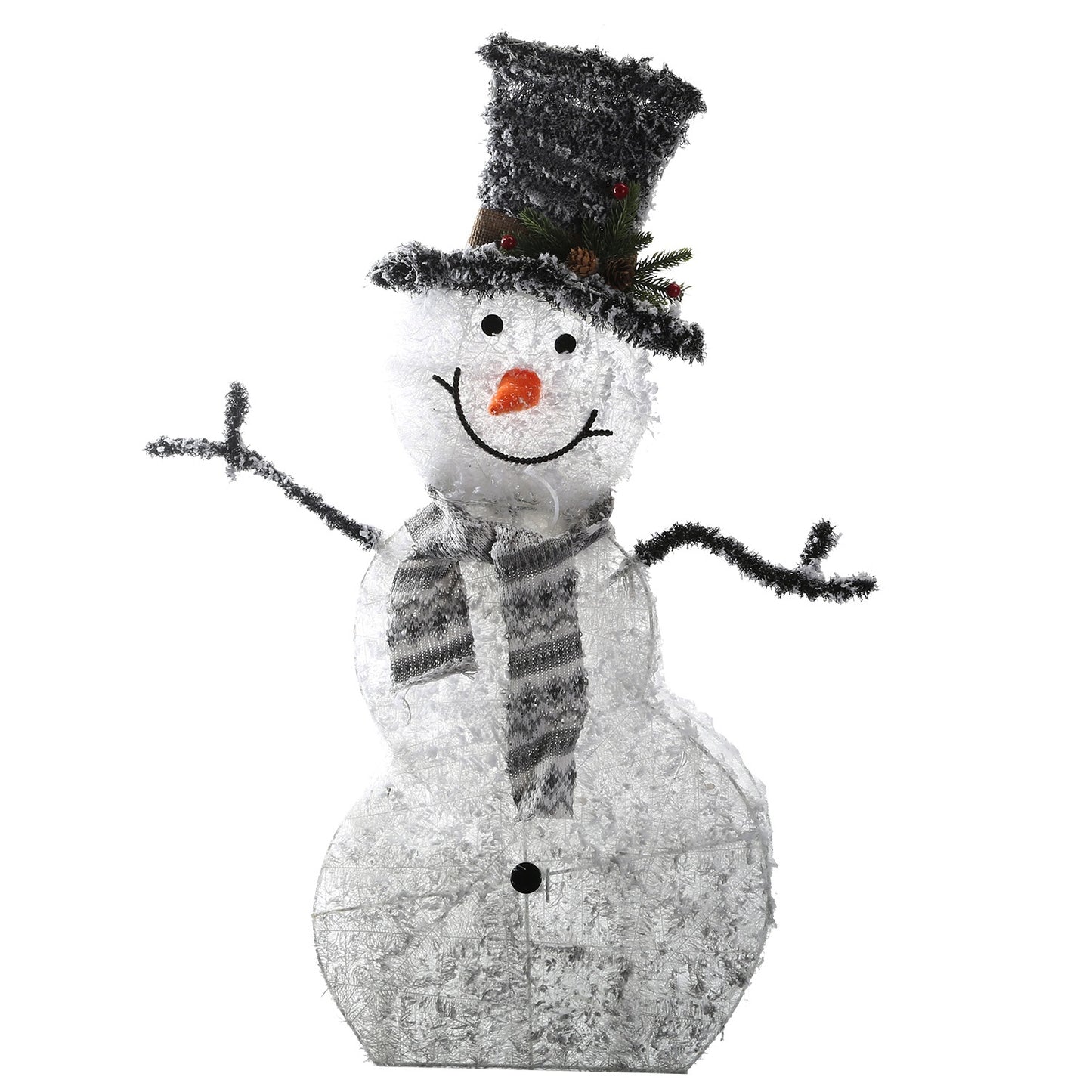 US Local 1Pc LED Christmas Snowman Decoration Light Collapsible Battery Operated Lighted Snowman Indoor Outdoor Garden Light With Removable Hands Scarf
