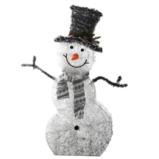 US Local 1Pc LED Christmas Snowman Decoration Light Collapsible Battery Operated Lighted Snowman Indoor Outdoor Garden Light With Removable Hands Scarf